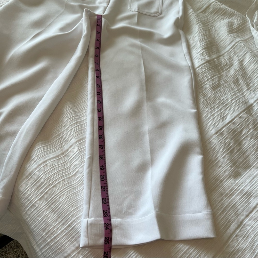 2/$30 Adrianna Papell Classic White Wide Leg Cropped Sailor Trouser Pants - Picture 13 of 16